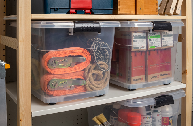 XL Aufbewahrungsbox mit Deckel - stapelbar und rollbar 10 XL Aufbewahrungsbox mit Deckel - stapelbar und rollbar – Bild 10