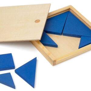 Tangram im Holzkasten - verschiedene Farben