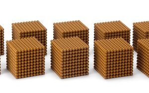 10 Goldene Perlenkuben