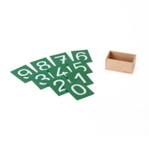Sandpapierziffern im Holzkasten