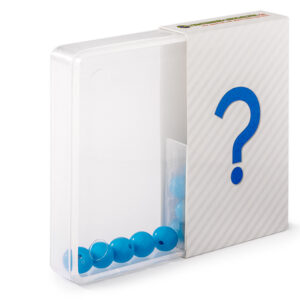 Schüttelbox mit 20 Perlen und Kartonschuber