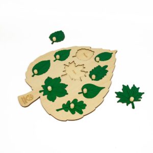 Laubblatt-Puzzle aus Holz