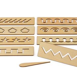 8 Holzschablonen für Schwungübungen im Set