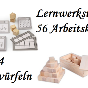 Würfelgebäude Lernwerkstatt - Holzwürfel und Baupläne zum Nachbauen
