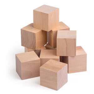 10 Holzwürfel 5x5x5 cm  - Bauwürfel kantig - Rohholz