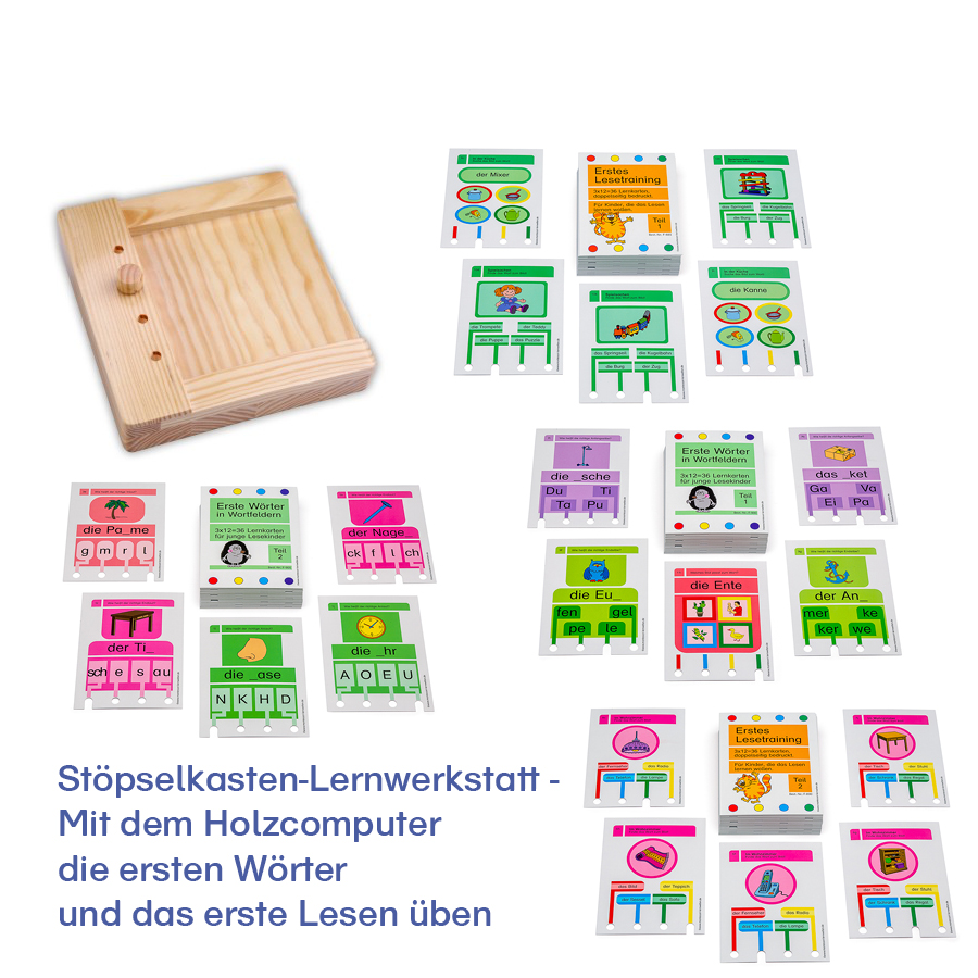 Stöpselkasten-Lernwerkstatt - Mit dem Holzcomputer die ersten Wörter und das erste Lesen üben 1 Stöpselkasten-Lernwerkstatt - Mit dem Holzcomputer die ersten Wörter und das erste Lesen üben