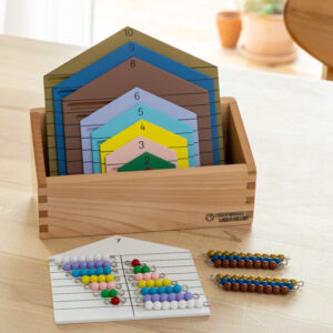 Perlenhäuser mit Perlenstäbchen - Zahlenzerlegung und Addition von 1-10