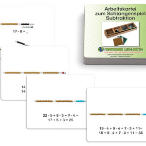 Arbeitskartei Schlangenspiel zur Subtraktion