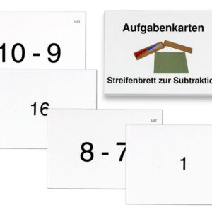 Aufgabenkarten zum Streifenbrett zur Subtraktion