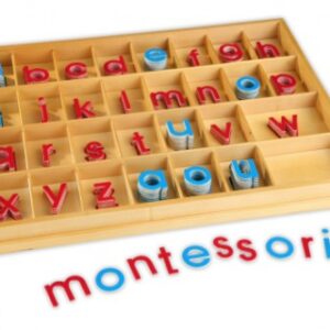 Bewegliches Alphabet - Kleinbuchstaben im Holzkasten