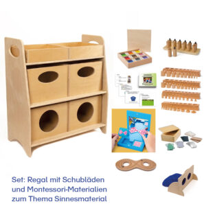 Regal mit Sinnesmaterialien - ab 3 Jahren