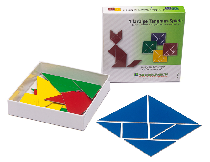 Tangramsatz - 4 farbige Tangram-Spiele, 28-teilig 2 Tangramsatz - 4 farbige Tangram-Spiele, 28-teilig – Bild 2