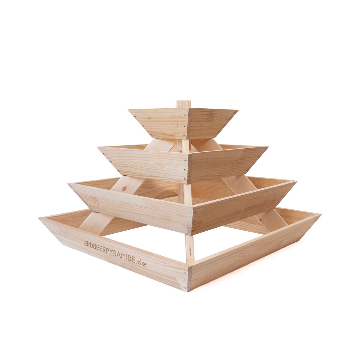 Erdbeerpyramide mit 4 Etagen aus witterungsbeständigem Lärchenholz 3 Erdbeerpyramide mit 4 Etagen aus witterungsbeständigem Lärchenholz – Bild 3