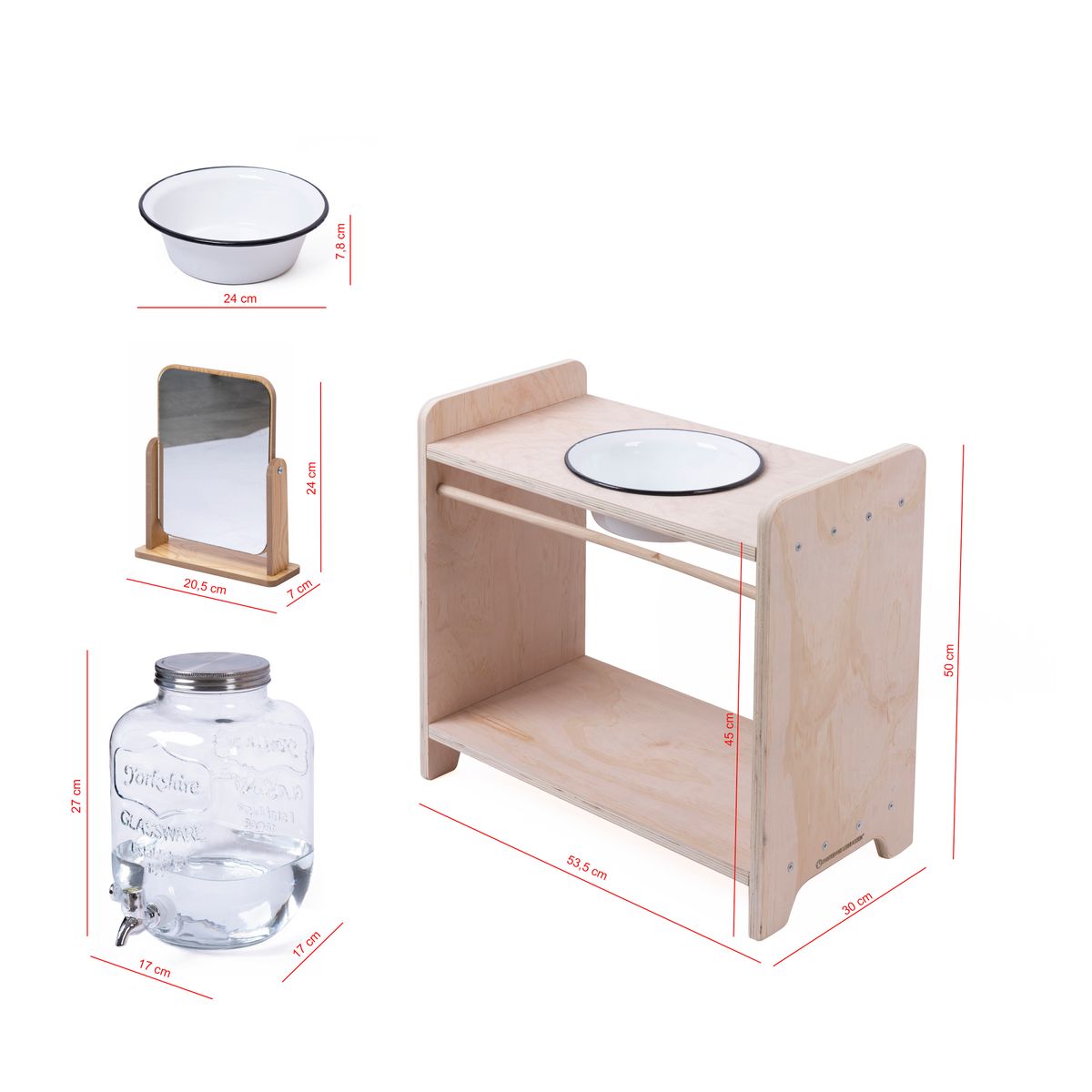 Kinderwaschtisch mit Spiegel und Wasserbehälter 4 Kinderwaschtisch mit Spiegel und Wasserbehälter – Bild 4