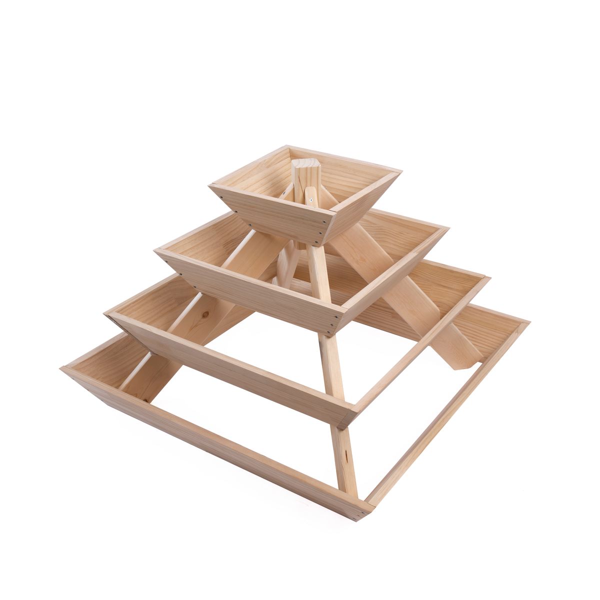 Erdbeerpyramide mit 4 Etagen aus witterungsbeständigem Lärchenholz 1 Erdbeerpyramide mit 4 Etagen aus witterungsbeständigem Lärchenholz