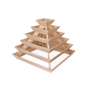 Große Pflanzpyramide aus witterungsbeständigem Lärchenholz - ideal als Erdbeerpyramide, Kräuterpyramide oder Blumenpyramide